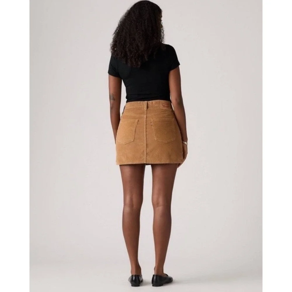 Levi's Women's Size 30" Waist Icon Mini Skirt Brown Corduroy - Picture 3 of 7
